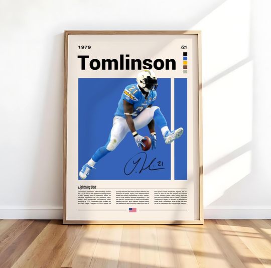 Discover LaDainian Tomlinson Football Legend Poster Vertical Wall Art