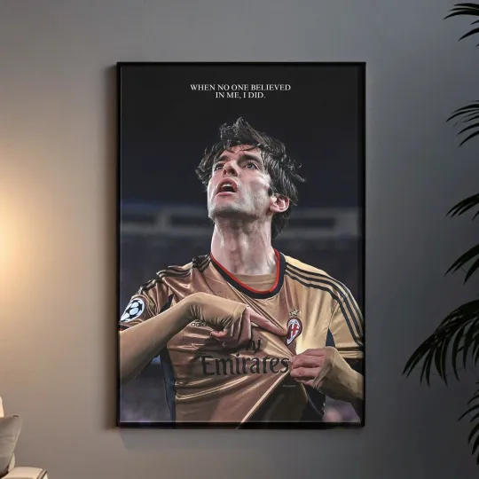 Discover Kaka Football Poster – Satin Wall Art for Soccer Fans & Motivational Decor