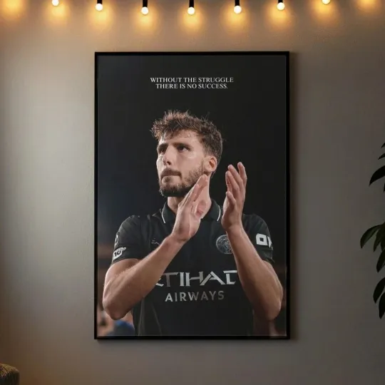 Discover Ruben Dias Inspirational Satin Poster – Motivational Soccer Print for Home Decor