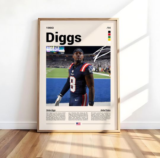 Discover Stefon Diggs Poster  football Football Wall Art (Digital Download)