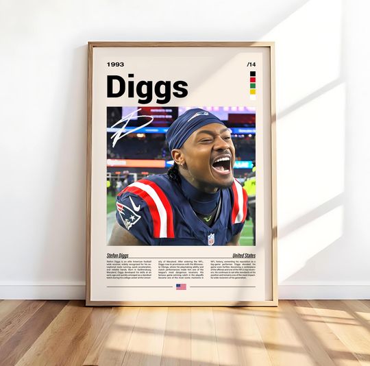 Discover Stefon Diggs Poster  football Football Wall Art (Digital Download)