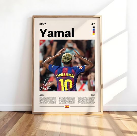 Discover Lamine Yamal Poster  Barcelona Football Wall Art