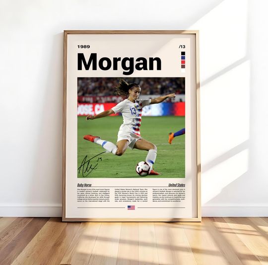 Discover Alex Morgan Poster, USWNT Soccer Wall Art, Football Lovers, Digital Art