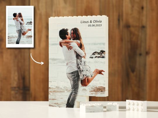 Custom Photo Building Blocks | Jigsaw Puzzle | Picture Brick Puzzle | Photo Gift for Family Friends | Gifts for Him Boyfriend Husband