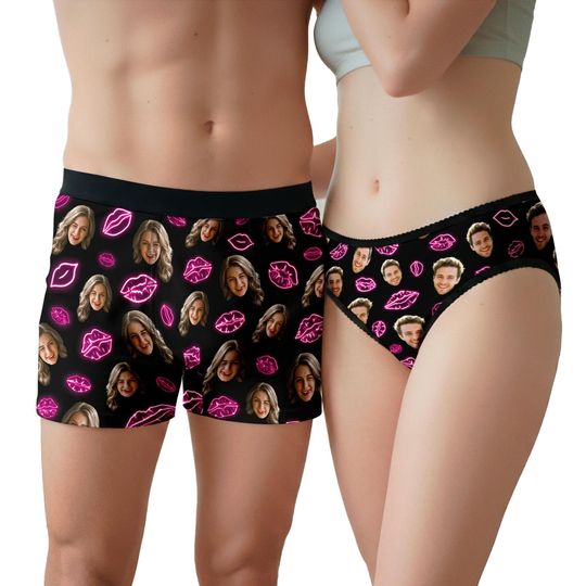 Discover Personalized Underwear Men & Women with Photo, Funny Matching Underwear Couple, Custom Face Boxer Briefs, Valentine's Day Gifts