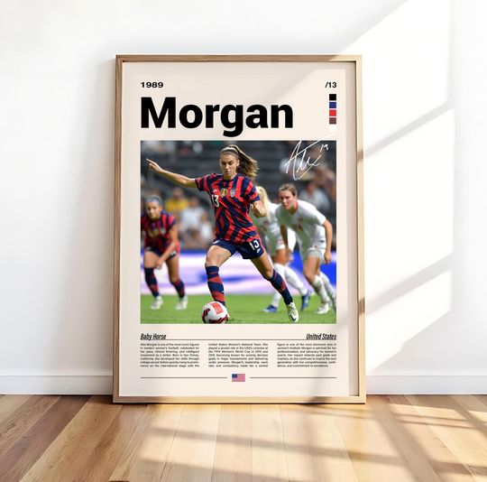 Discover Alex Morgan Poster, USWNT Soccer Wall Art, Football Lovers, Digital Art