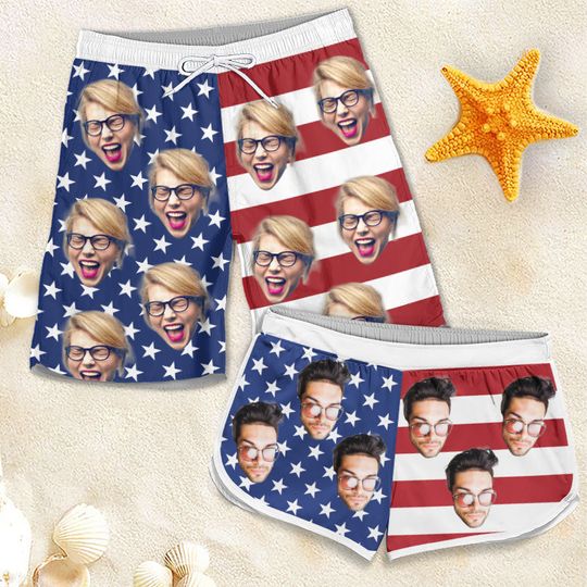 Custom Photo Best Summer Ever - Personalized Couple Beach Shorts - Gift For Couples, Husband Wife