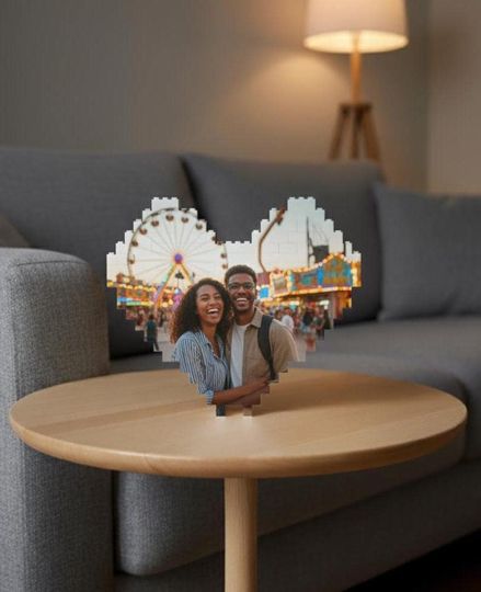 Discover Heart Shaped Picture Puzzle Building Blocks, Anniversary Gift for Couples, Gifts for Him, Valentines Day Gift