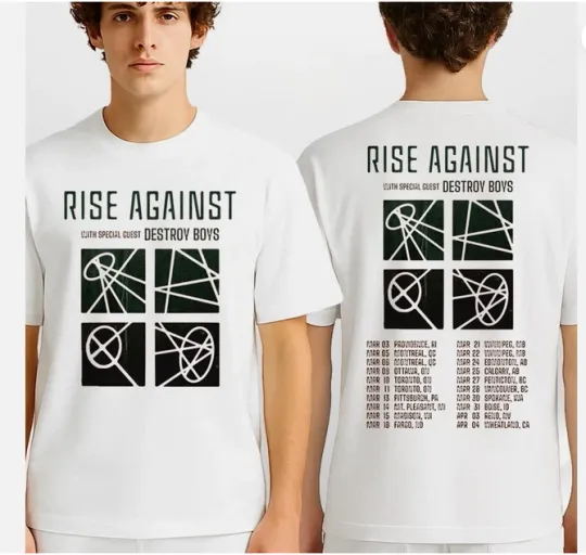 Rise Against Tour Dates Spring 2026 Across USA T-Shirt