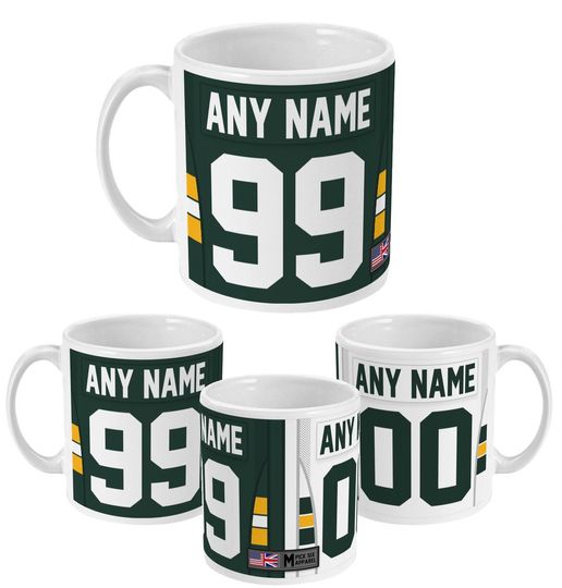 Green Bay Packers 2021 Theme Personalised Home Road Jersey 11oz Mug