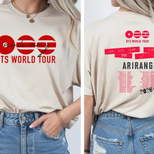 Discover BTS Army World Tour 2026 Double Sided T-Shirt, K-pop Merch, Comeback Tour T-Shirt