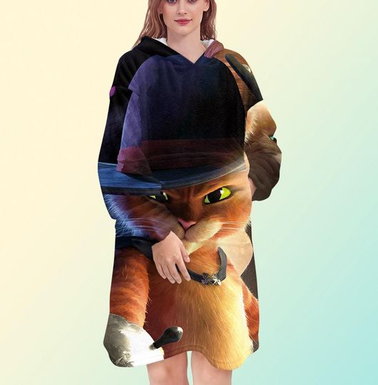 Discover Puss In Boots Blanket Hoodie