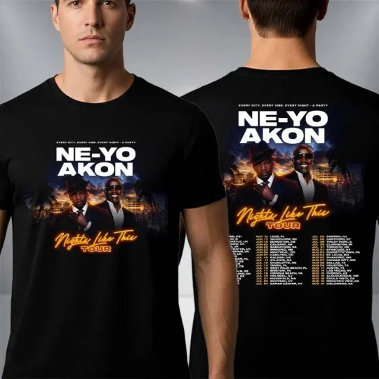 Discover Ne-Yo And Akon Nights Like This Tour 2026 Schedule Tour Dates Unisex T-Shirt