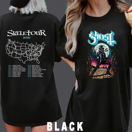 Discover Ghost Skeletour 2026 Merch Cowboy Papa With Dates Back New Tour T-Shirt