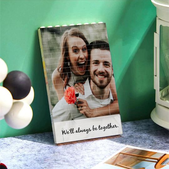 Discover Personalized 2 Photos Block Puzzle,Picture Building Brick,Photo Building Puzzle,Home Decor,Anniversary Couple Gift,Family Christmas Gift