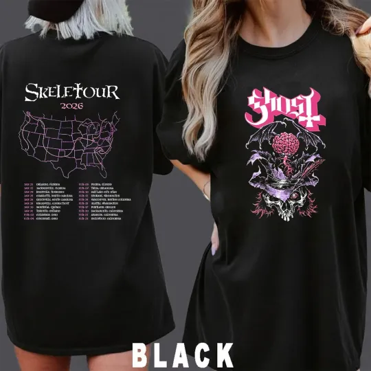 Discover Ghost Skeletour 2026 Merch Brain Skeleton New Tour T-Shirt