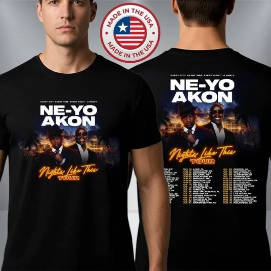 Discover Ne-Yo And Akon Nights Like This Tour 2026 Schedule Tour Dates T-Shirt