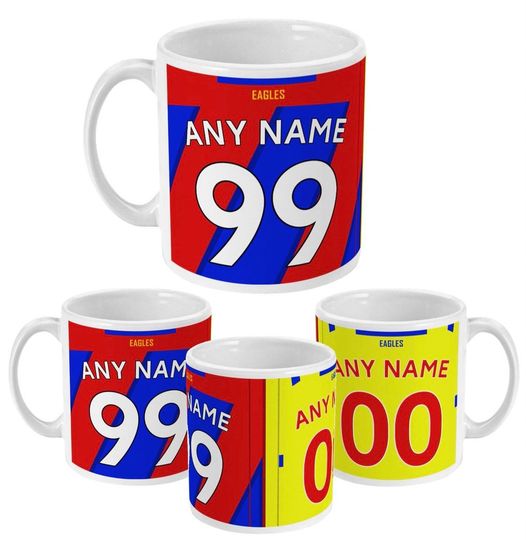 Crystal Palace 21/22 Theme Personalised Football Shirt 11oz Mug Gift
