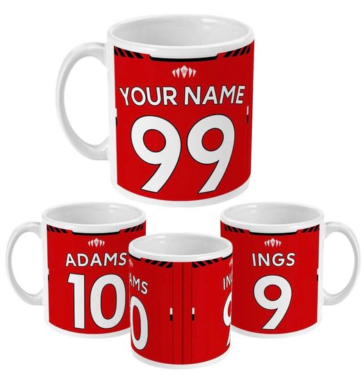 Discover Southampton 21/22 Theme Personalised Football Shirt 11oz Mug Gift