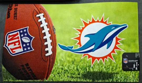 Miami Dolphins Step Mat  Decorative Door Mat Insert 18x30” football