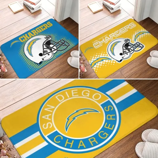 Discover Chargers San Diego Carpet 16x24in Doormat Floor Mat Non-slip Mat Home Décor