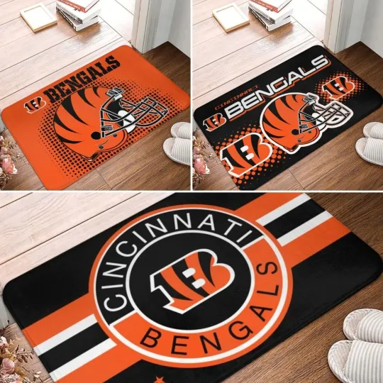Discover Bengals Cincinnati Carpet 16x24in Doormat Floor Mat Non-slip Mat Home Décor