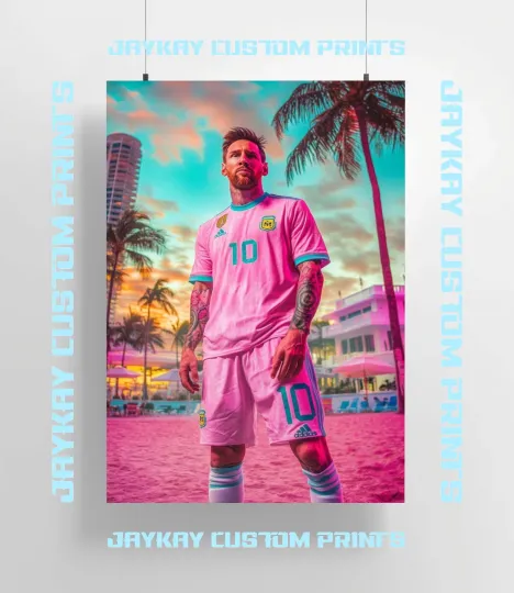 Lionel Messi Inter Miami CF MLS Soccer Poster Print - No Frame