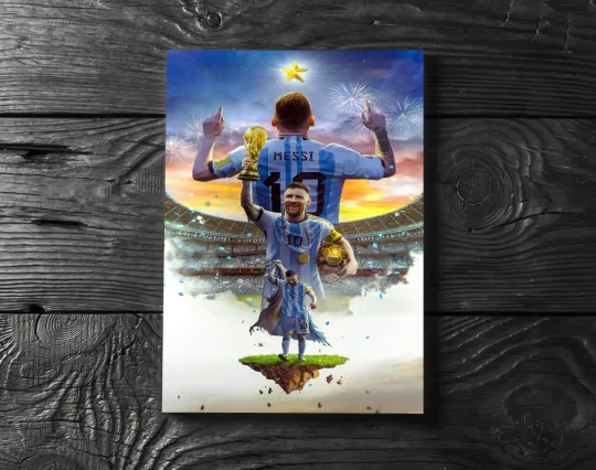 Discover Lionel Messi World Cup Champion Poster - No Frame