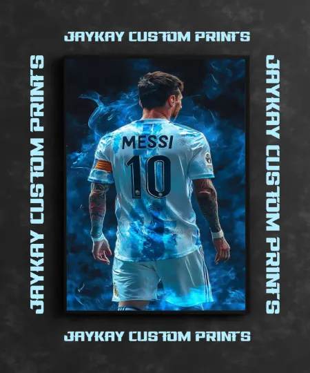 Lionel Messi Argentina Soccer Poster Print - No Frame