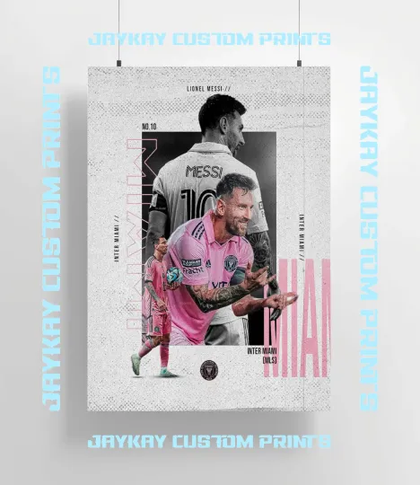 Discover Lionel Messi Inter Miami CF MLS Soccer Poster Print - No Frame
