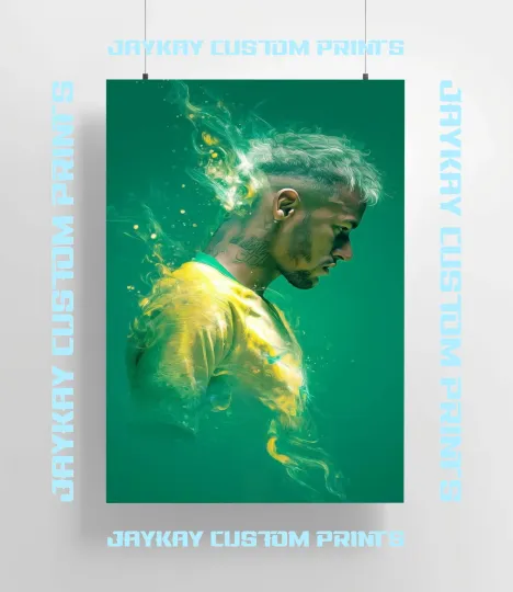 Neymar Jr. Brazil Soccer Poster Print - No Frame