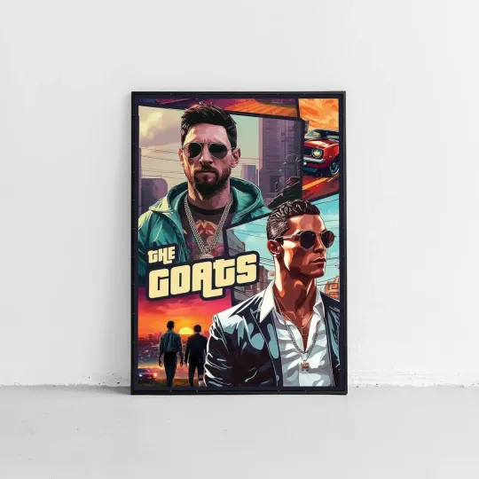 Cristiano Ronaldo & Lionel Messi Soccer Poster Print - No Frame