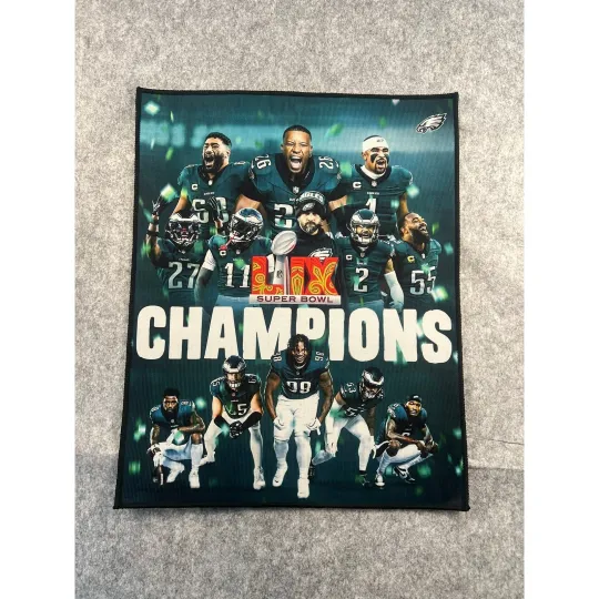 Philadelphia Eagles Super Bowl LIX football Champions Rug Non Slip Back Rug