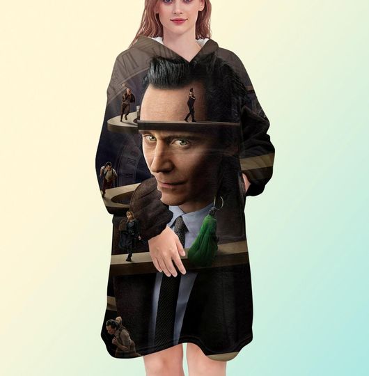 Loki Blanket Hoodie, Avengers Oversized Fleece Sweatshirt