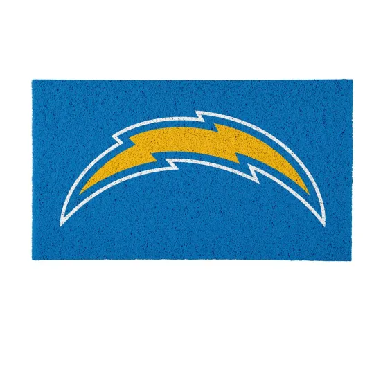 Discover football Los Angeles Chargers Sports Doormat | Indoor Outdoor Entrance | 28 x 16 I...