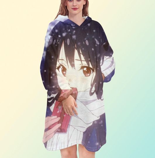 Discover Kyoukai no Kanata Blanket Hoodie, Anime Girl Blanket Hoodie