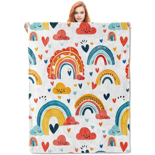 Discover Rainbow and Cloud Fleece Blanket Gifts