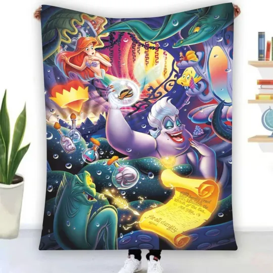 Ursula Little Mermaid Soft Warm Printing Flannel Fleece Blanket