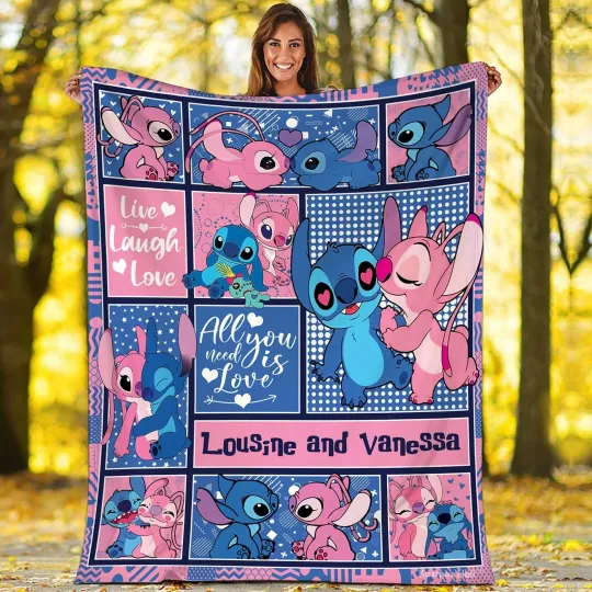 Discover Personalized Stitch Angel Blanket Stitch Angel Family Fleece Blanket Stitch