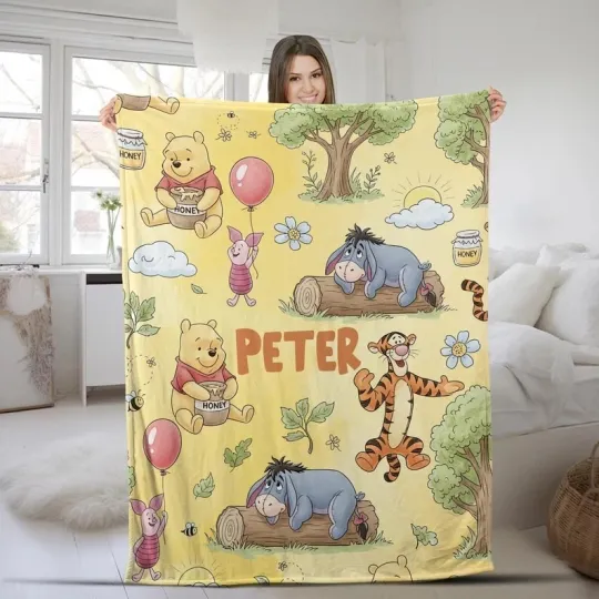 Discover Personalized Winnie The Pooh Hundred Acre Wood Fleece  Blanket