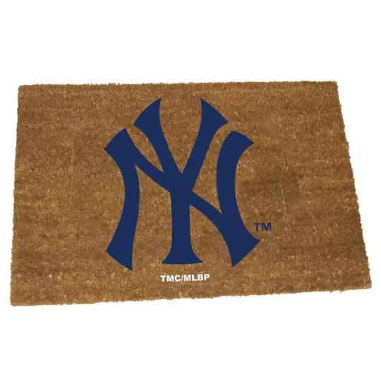 Discover New York Yankees 19.5 In. X 29.5 In. Coir Fiber Colored Logo Door Mat