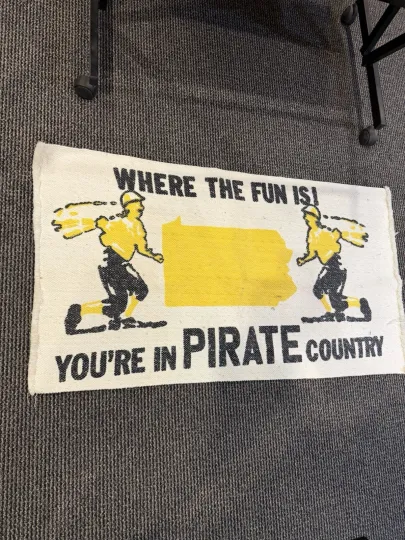 Discover Vintage Pittsburgh Pirates Area Rug Door Mat “Pirate Country” 1980s Era