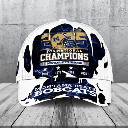 Discover State Bobcats Football 2025 National Champions Classic Cap