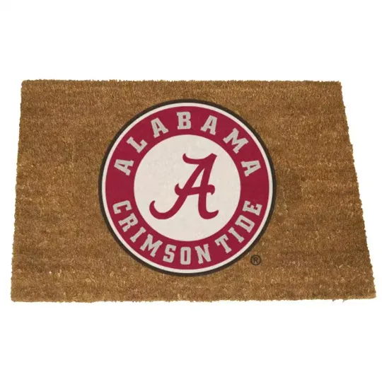 Discover Albm Brown 19.5 In. X 29.5 In. Coir Fiber Colored Logo Door Mat