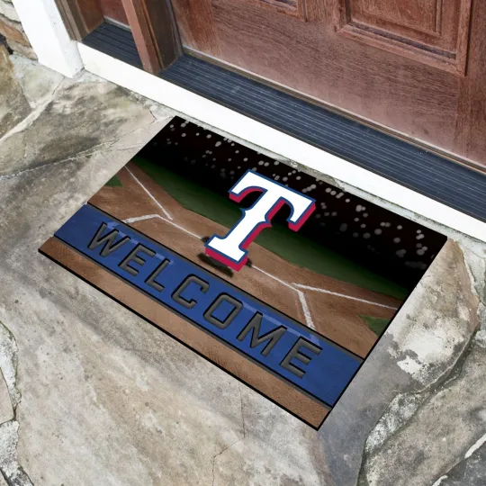 TEXAS RANGERS CRUMB RUBBER DOORMAT FROM FANMATS (18" X 30")
