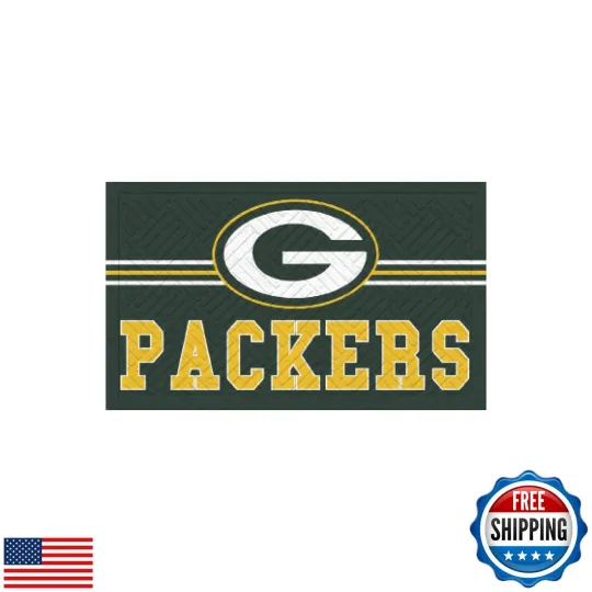 Discover Team Sports America football Entrance Doormat | 28 x 16 Inches | Embossed Cross Ha