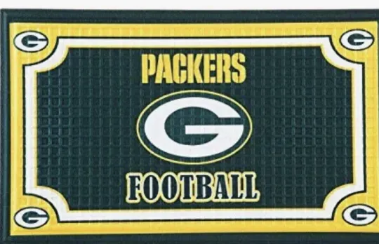 Evergreen football Green Bay Packers Embossed Door Mat - 30" W x 18" H