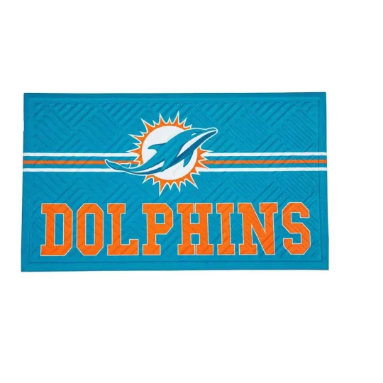 Embossed Indoor/Outdoor Doormat 30"x18", Miami Dolphins