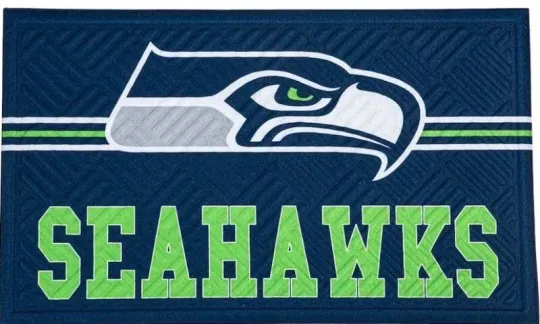 Seattle Seahawks football 16" x 28" Embossed Door Mat-A