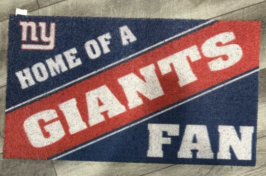 Discover PVC Doormat 28"x16", Home of a Fan, New York Giants